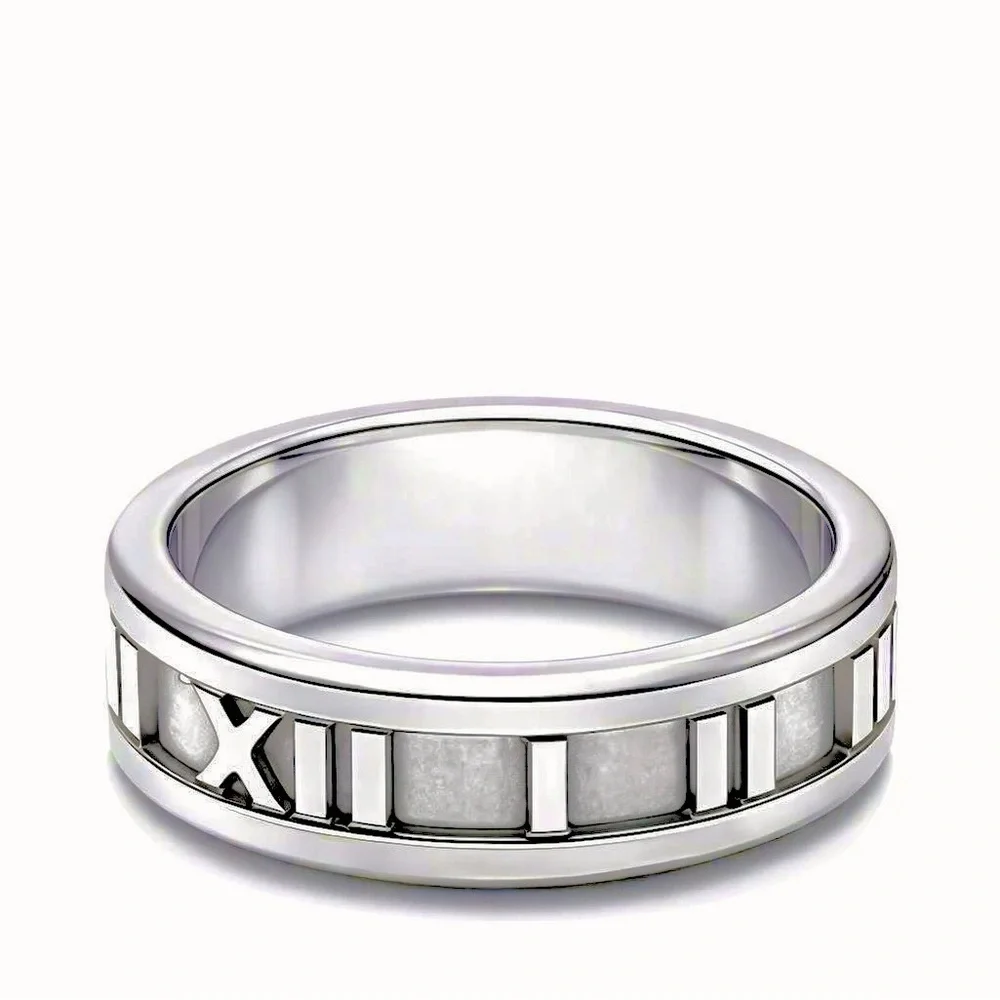 Tiffany & Company Atlas Band-Sterling Silver-Roman Numeral Band